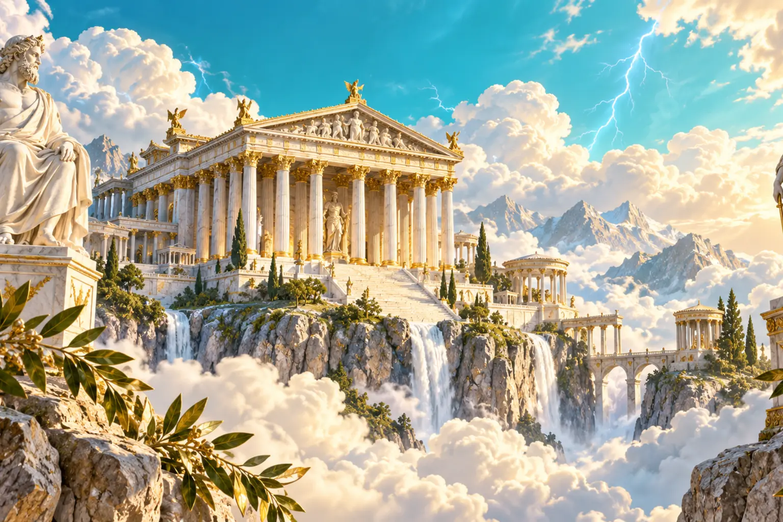 Ilustração editorial temática: Gates of Olympus Betway: guia do slot